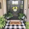 Buffalo Plaid Outdoor Rug 27.5”x43” – Black & White Check Cotton Woven Welcome Mat, Indoor/Outdoor Farmhouse Door Rug, Washable Layering Rug for Christmas, Porch & Entryway Déco